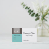 青及び灰色のシックな名刺 名刺 (スタンド正面)