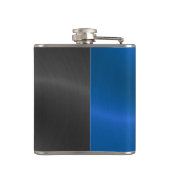青及び灰色の金属鋼メタル フラスク (裏面)