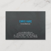 青及び灰色の電気技師のロゴのデザイン 名刺 (裏面)