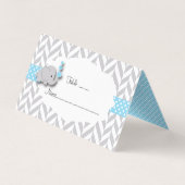 青及び灰色象のベビーシャワー|の座席表 名刺 (裏面)