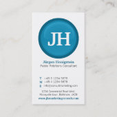 青及び白いガラス円のモダンな名刺 名刺 (正面)