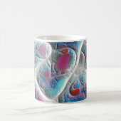 青及び白いキルト-マゼンタ及び水の歓喜 マグカップ (中央)