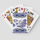 青及び白い中国の青いヤナギのデザイン トランプ (裏面)