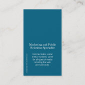 青及び白い円のイニシャルのモダンな名刺 名刺 (裏面)