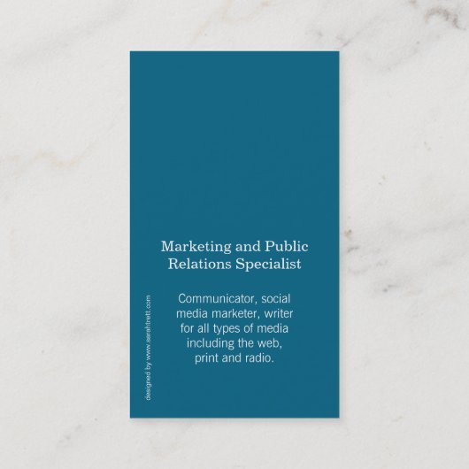 青及び白い円のイニシャルのモダンな名刺 名刺 (裏面)