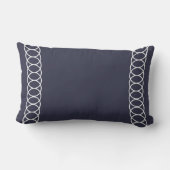 青及び白い円の格子垣 ランバークッション (裏面)