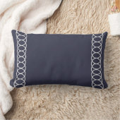 青及び白い円の格子垣 ランバークッション (ブランケット)