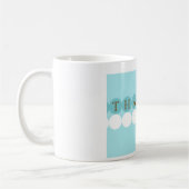 青及び白い円はマグ感謝していしています コーヒーマグカップ (左)