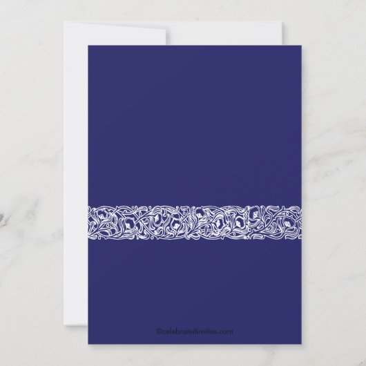 青及び白い写真の卒業の招待状 招待状 (裏面)