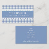 青及び白い格子縞 名刺 (正面/裏面)