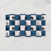 青及び白によって大理石模様をつけられるチェス盤及び部分 名刺 (裏面)