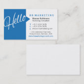 青及び白のこんにちはスピーチの引用文の名刺 名刺 (正面/裏面)