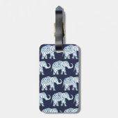 青及び白蓮教のボヘミア象及び名前 ラゲッジタグ (裏面縦)