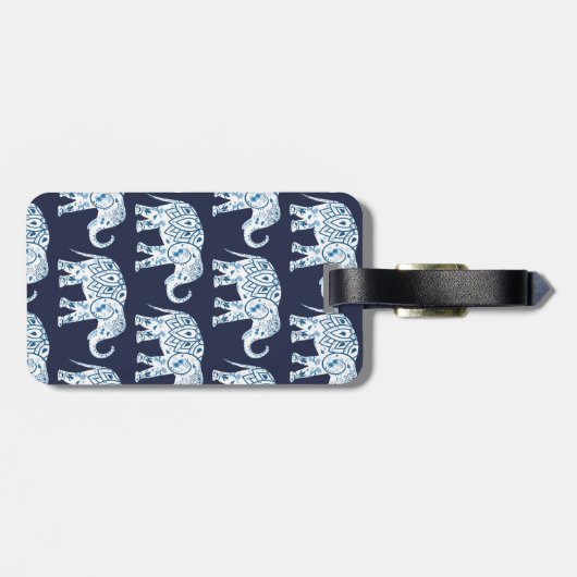 青及び白蓮教のボヘミア象及び名前 ラゲッジタグ (裏面横)