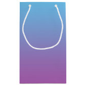 青及び紫色のグラデーション スモールペーパーバッグ (裏面)