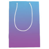 青及び紫色のグラデーション ミディアムペーパーバッグ (正面)