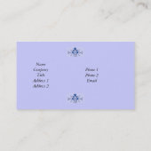 青及び紫色の渦巻の名刺のテンプレート 名刺 (裏面)