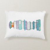 青及び紫色リバーシブルのクッションを予約します アクセントクッション (裏面)