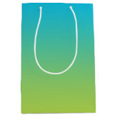 青及び緑のグラデーション ミディアムペーパーバッグ (正面)