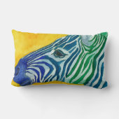 青及び緑のシマウマの装飾用クッション ランバークッション (裏面)