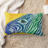 青及び緑のシマウマの装飾用クッション ランバークッション (ブランケット)