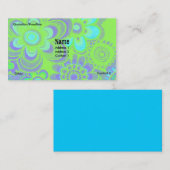 青及び緑のフラワーパワーの名刺 名刺 (正面/裏面)