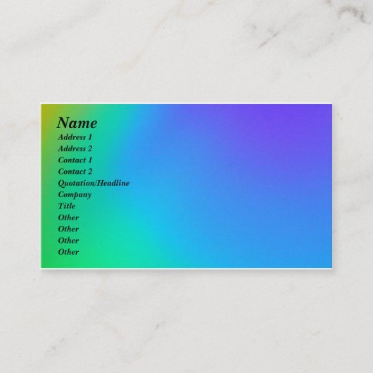 青及び緑の名刺 名刺 (正面)