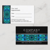 青及び緑の宝石の曼荼羅のアポイントメントカード 予約カード (正面/裏面)