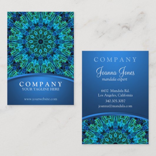 青及び緑の宝石の曼荼羅 名刺 (正面/裏面)