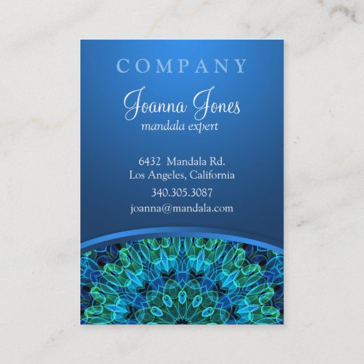 青及び緑の宝石の曼荼羅 名刺 (裏面)
