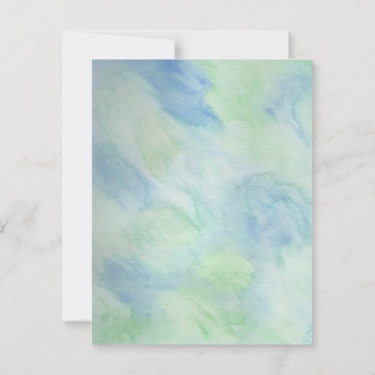 青及び緑の水彩画の葬式|の告別式 招待状 (裏面)