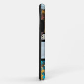 青及び褐色の花柄 Case-Mate iPhoneケース (裏面/右)