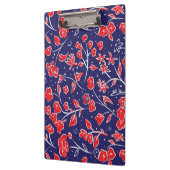 青及び赤花柄 クリップボード (左)