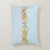 青及び金ゴールドのパーソナライズな装飾用クッション アクセントクッション (正面(垂直))