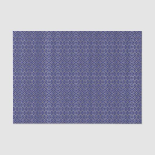 青及び金ゴールドの星のアラベスクパターン 薄葉紙 (正面)