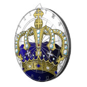 青及び金ゴールドの王室のな王冠 ダーツボード (正面右)