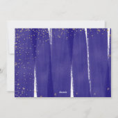 青及び金ゴールドのSnowy愛及び軽いハヌカーの写真カード シーズンカード (裏面)