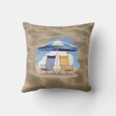 青及び黄色のビーチチェア及び傘 クッション (裏面)