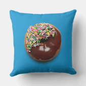 青及び黄色の正方形はドーナツ枕を振りかけます クッション (裏面)