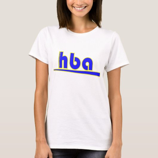 青及び黄色HBA Tシャツ (正面)