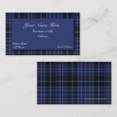 青及び黒いスコットランドのタータンチェック格子縞の名刺 名刺 (正面/裏面)