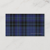 青及び黒いスコットランドのタータンチェック格子縞の名刺 名刺 (裏面)