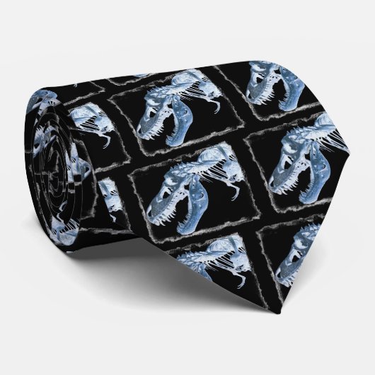 青及び黒いTレックスのX線は写真の骨を抜きます ネクタイ (ロール)