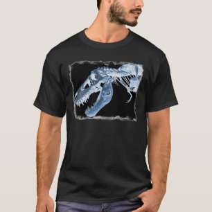 青及び黒いTレックスのX線は写真の骨を抜きます Tシャツ