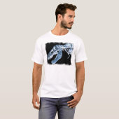 青及び黒いTレックスのX線は写真の骨を抜きます Tシャツ (正面フル)