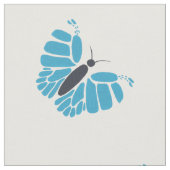 青及び黒抽象芸術蝶飛んでいる織物 ファブリック (クローズアップ)