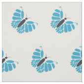 青及び黒抽象芸術蝶飛んでいる織物 ファブリック (見本)