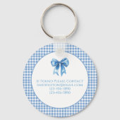 青名門私立校風のと白のギンガムと弓 キーホルダー (裏面)