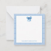 青名門私立校風のと白のギンガムと弓 ノートカード (正面)