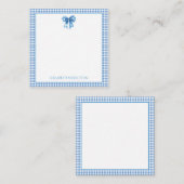 青名門私立校風のと白のギンガムと弓 ノートカード (正面/裏面)